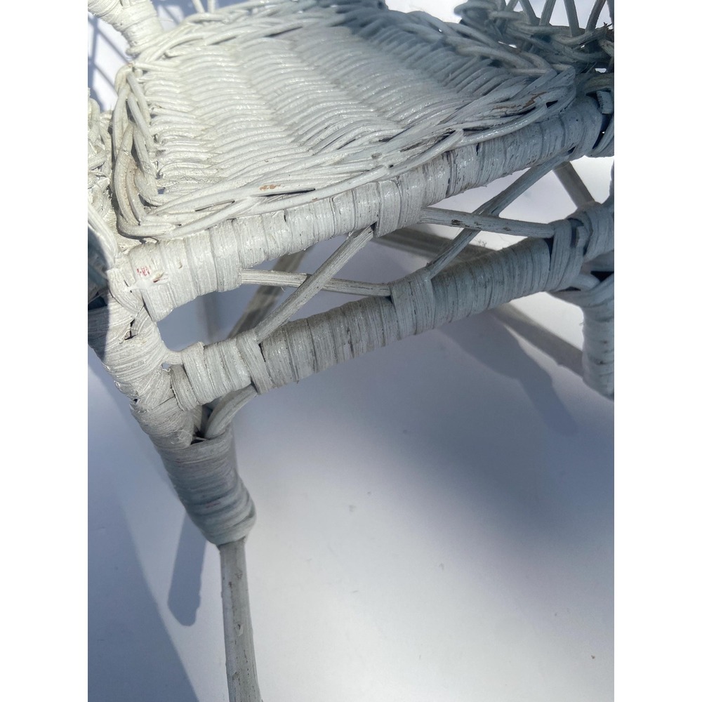White Wicker Doll Rocking Chair - Picture 6 of 7